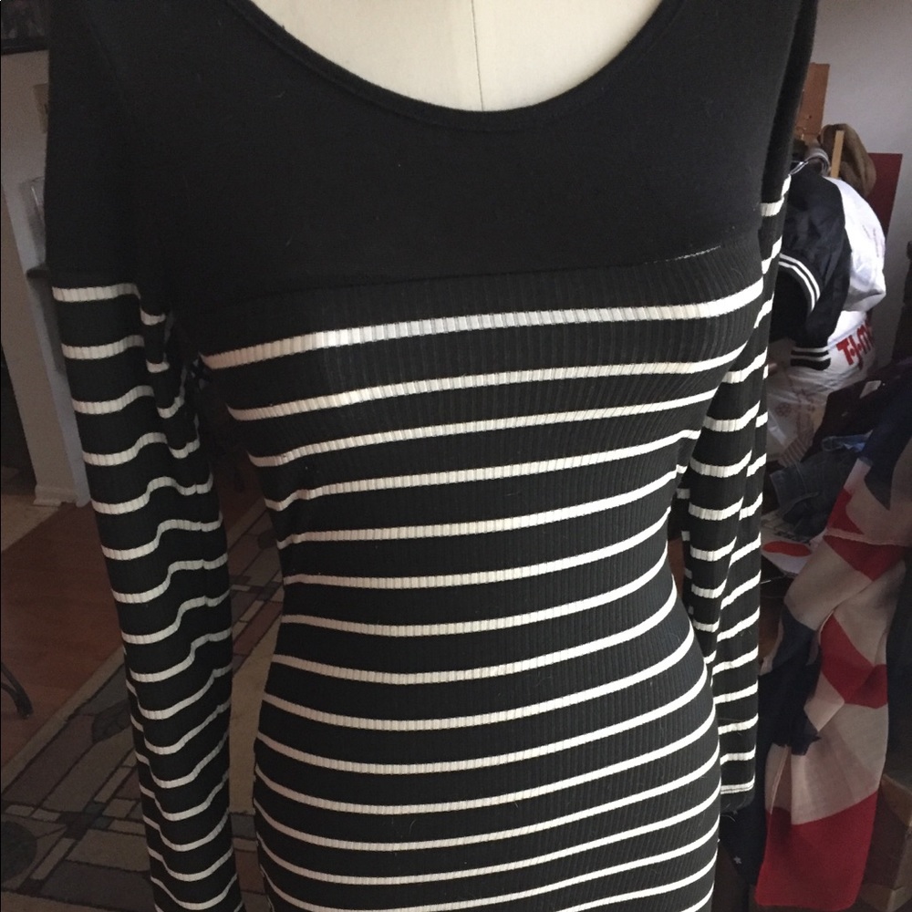 Knee length cotton dress with elbow patches